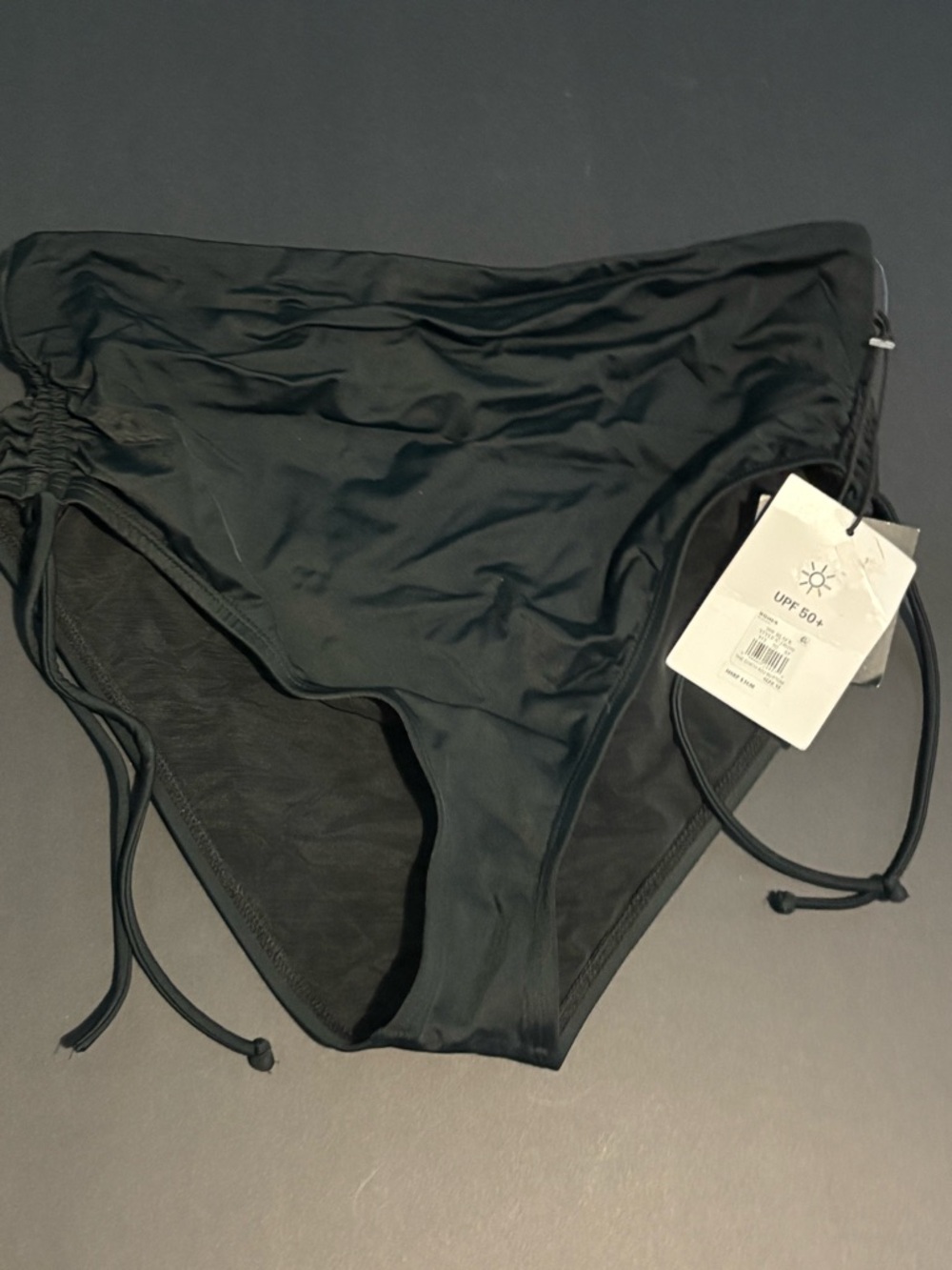 High-Waist Black Women’s Bikini Bottom with Side Ties